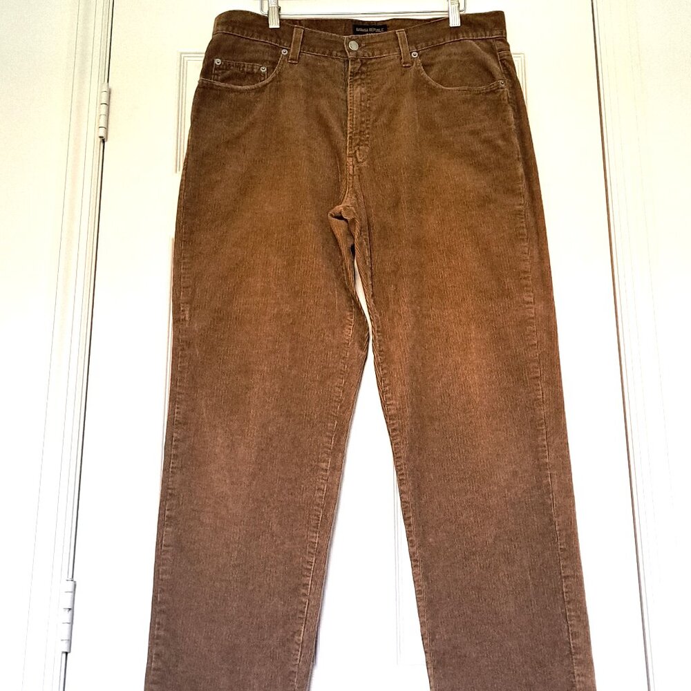 Banana Republic Made in Italy Vintage Jeans Brown Cotton Corduroy Pants Men 36R - Picture 3 of 16
